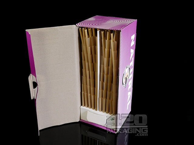 Cones + Supply 98mm Luxe Sized Pre Rolled Natural Paper Cones 800/Box - 2