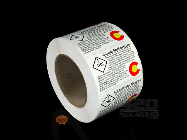 Colorado Black Retail Compliant Labels Large Size 1000/Roll - 2