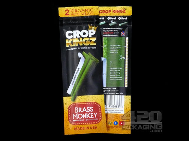Crop Kingz Brass Monkey Flavored Self Sealing Hemp Wraps 15/Box - 2