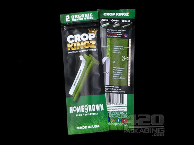 Crop Kingz Homegrown Unflavored Self Sealing Hemp Wraps 15/Box - 2