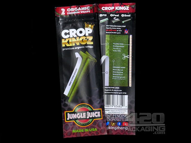 Crop Kingz Jungle Juice Flavored Self Sealing Hemp Wraps 15/Box - 2