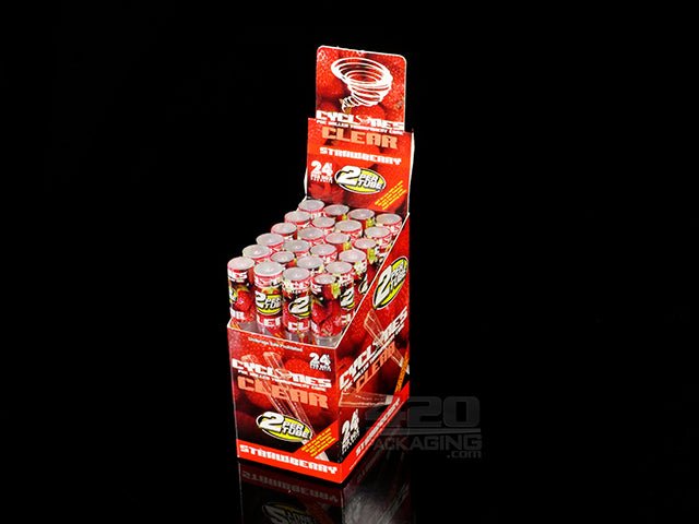 Cyclones Clear Strawberry Flavored Cones 24/Box - 1