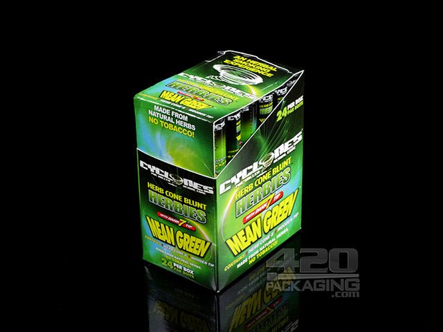 Cyclones Mean Green Flavored Herbal Cones With Wooden Tips 24/Box - 1