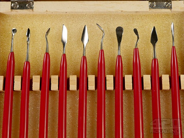 10 Piece Dab Tools Set With Wooden Storage Case - 4