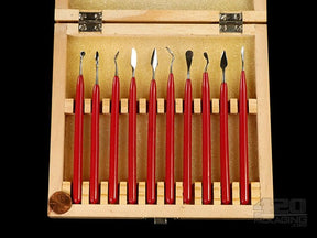 10 Piece Dab Tools Set With Wooden Storage Case - 3