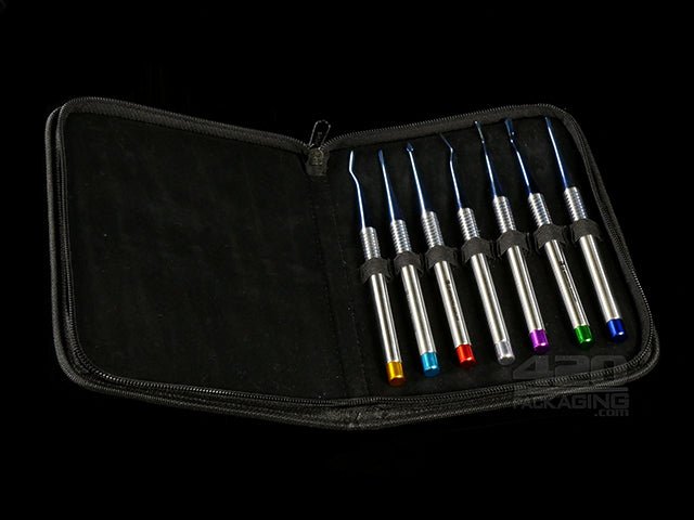 7 Piece Medical Grade Stainless Steel Dab Tool Set With Case - 1