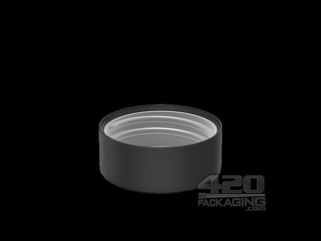 38mm Smooth Push and Turn Child Resistant Plastic Caps With Foil Liner - Black - 320/Box - 2