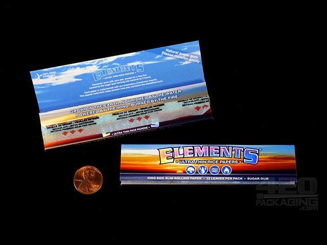 Elements King Size Slim Rolling Papers 50/Box - 3