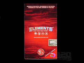 Elements 1 1-4 Red Slow Burn Hemp Rolling Papers 25/Box - 2