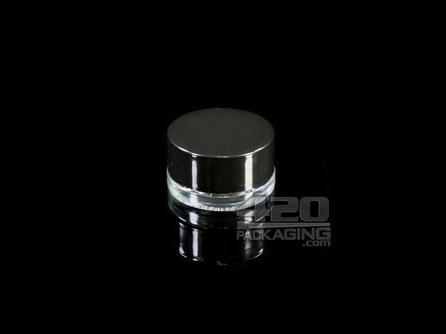 9ml Glass Clear Jars With Black Child Resistant Screw Top Lid 320/Box - 2