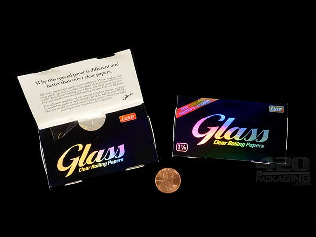 Glass 1 1-4 Size Clear Rolling Papers 24/Box - 3