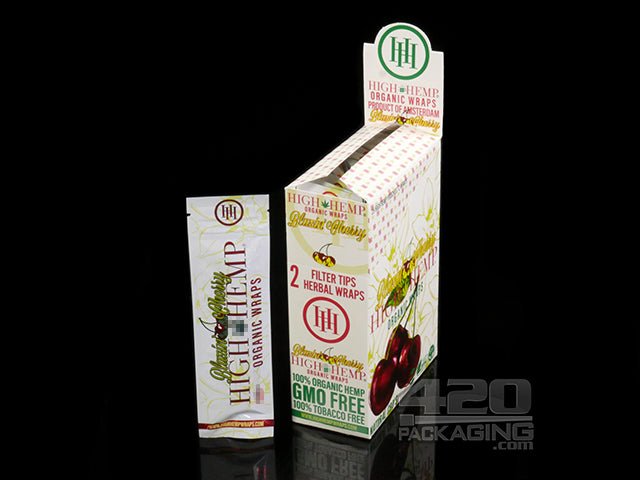 High Hemp Blazin' Cherry Flavored Organic Hemp Wraps 25/Box - 1