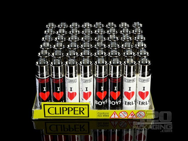 Clipper Lighter I Heart Design 48/Box - 3