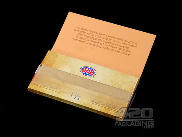 JOB 1 1-2 Sized Virgin Rolling Papers 24/Box - 3