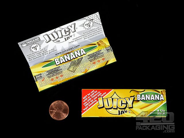 Juicy Jay's 1 1-4 Size Banana Flavored Hemp Rolling Papers - 3