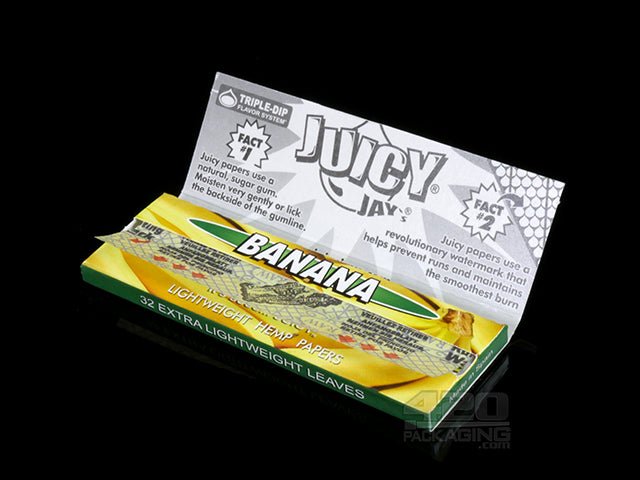 Juicy Jay's 1 1-4 Size Banana Flavored Hemp Rolling Papers - 4