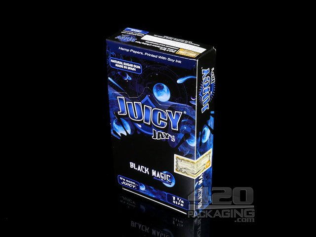 Juicy Jay's 1 1-4 Size Black Magic Flavored Hemp Rolling Papers - 2