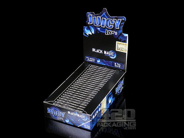 Juicy Jay's 1 1-4 Size Black Magic Flavored Hemp Rolling Papers - 1