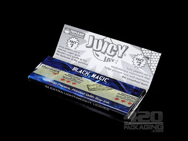 Juicy Jay's 1 1-4 Size Black Magic Flavored Hemp Rolling Papers - 4