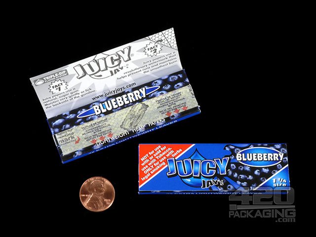 Juicy Jay's 1 1-4 Size Blueberry Flavored Hemp Rolling Papers - 3