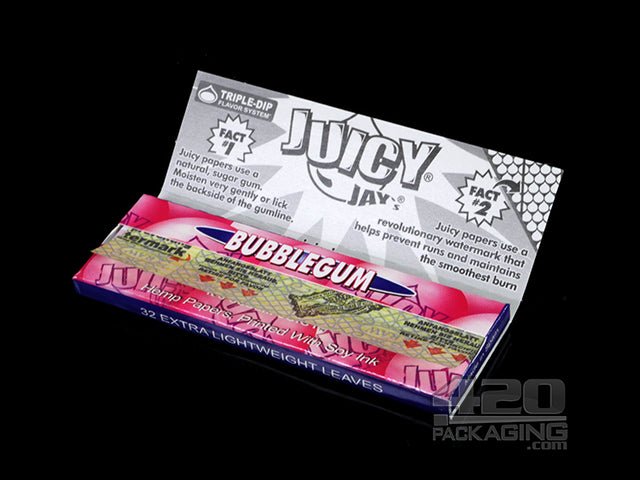 Juicy Jay's 1 1-4 Size Bubble Gum Flavored Hemp Rolling Papers - 4