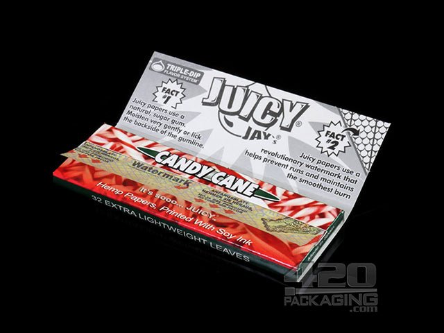 Juicy Jay's 1 1-4 Size Candy Cane Flavored Hemp Rolling Papers - 4
