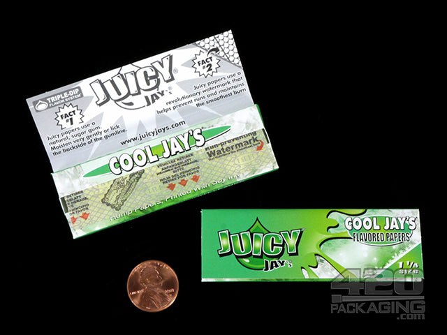 Juicy Jay's 1 1-4 Size Cool Jay's Flavored Hemp Rolling Papers - 3