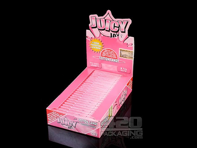 Juicy Jay's 1 1-4 Size Cotton Candy Flavored Hemp Rolling Papers - 1