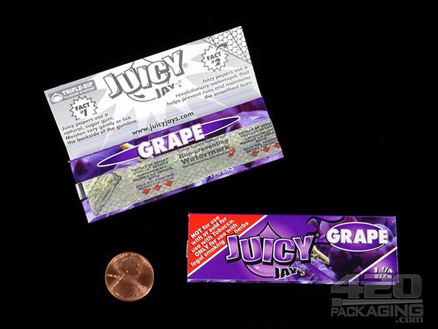 Juicy Jay's 1 1-4 Size Grape Flavored Hemp Rolling Papers - 3
