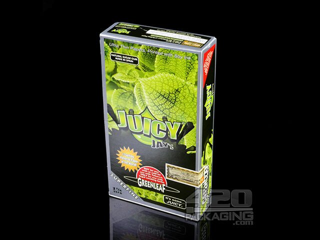Juicy Jay's 1 1-4 Size Super Fine Green Leaf Flavored Hemp Rolling Papers - 2