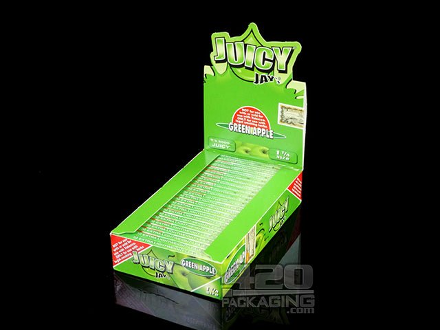 Juicy Jay's 1 1-4 Size Green Apple Flavored Hemp Rolling Papers - 1