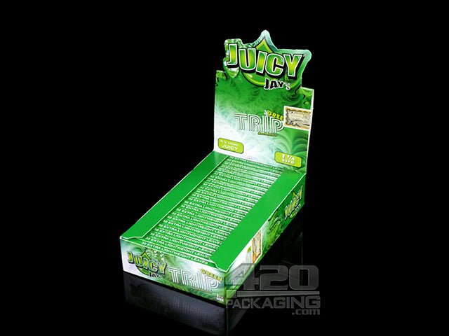 Juicy Jay's 1 1-4 Size Green Trip Flavored Hemp Rolling Papers - 1