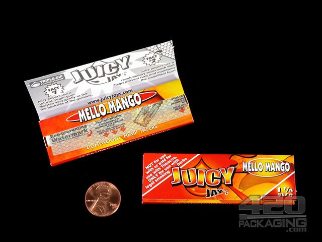 Juicy Jay's 1 1-4 Size Mellow Mango Flavored Hemp Rolling Papers - 3
