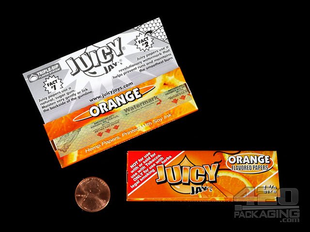 Juicy Jay's 1 1-4 Size Orange Flavored Hemp Rolling Papers - 3