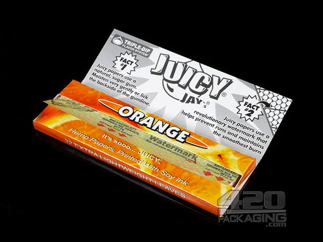 Juicy Jay's 1 1-4 Size Orange Flavored Hemp Rolling Papers - 4