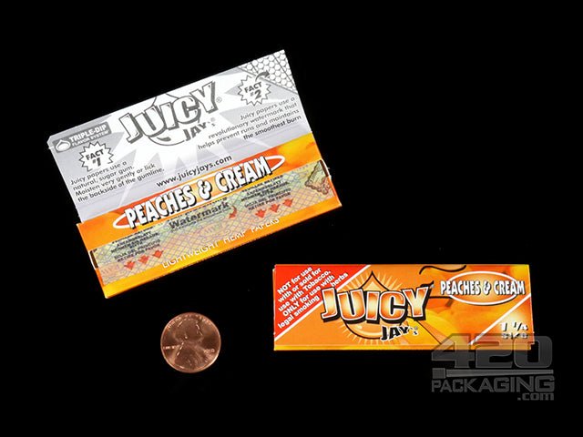 Juicy Jay's 1 1-4 Size Peaches And Cream Flavored Hemp Rolling Papers - 3