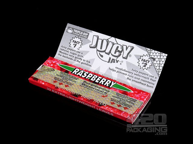 Juicy Jay's 1 1-4 Size Raspberry Flavored Hemp Rolling Papers - 4