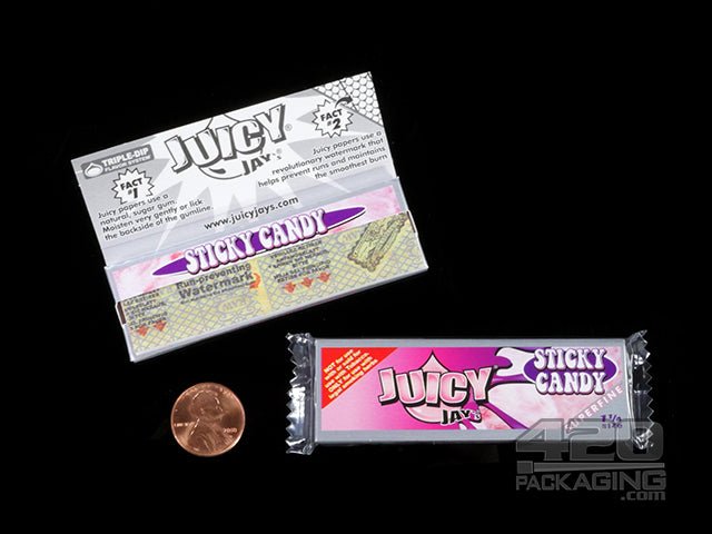 Juicy Jay's 1 1-4 Size Super Fine Sticky Candy Flavored Hemp Rolling Papers - 3