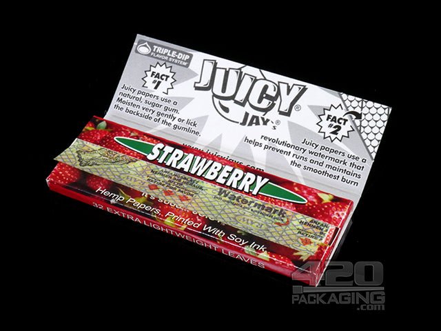 Juicy Jay's 1 1-4 Size Strawberry Flavored Hemp Rolling Papers - 4