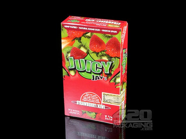Juicy Jay's 1 1-4 Size Strawberry Kiwi Flavored Hemp Rolling Papers - 2