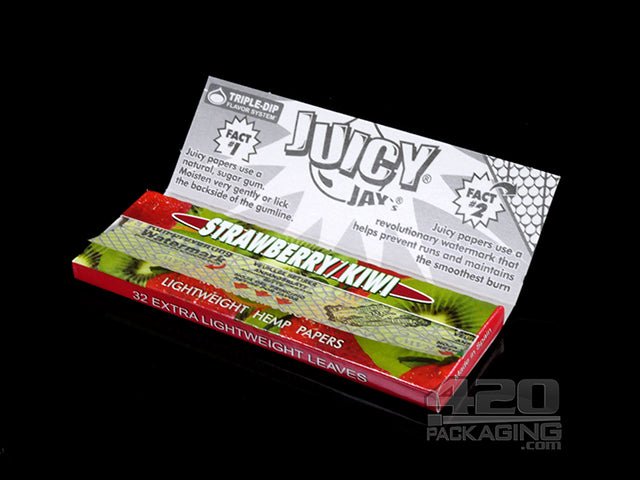 Juicy Jay's 1 1-4 Size Strawberry Kiwi Flavored Hemp Rolling Papers - 4