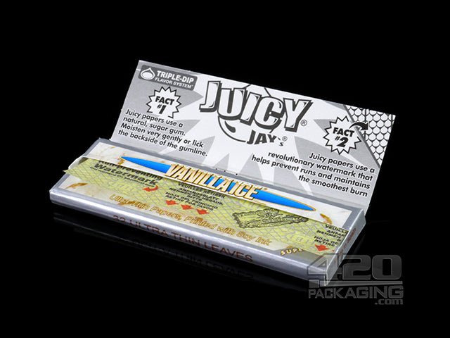 Juicy Jay's 1 1-4 Size Super Fine Vanilla Ice Flavored Hemp Rolling Papers - 4