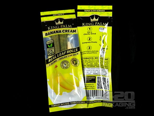 King Palm Banana Cream Flavored Slim Rolls 2 Packs 20/Box - 4