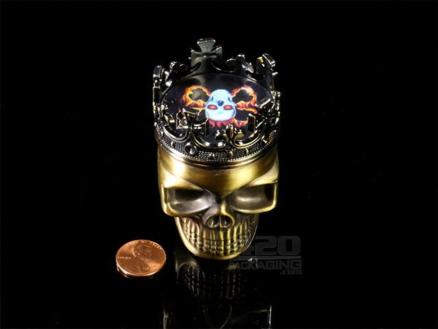 King Skull Three Piece Metal Grinder 6/Box - 2