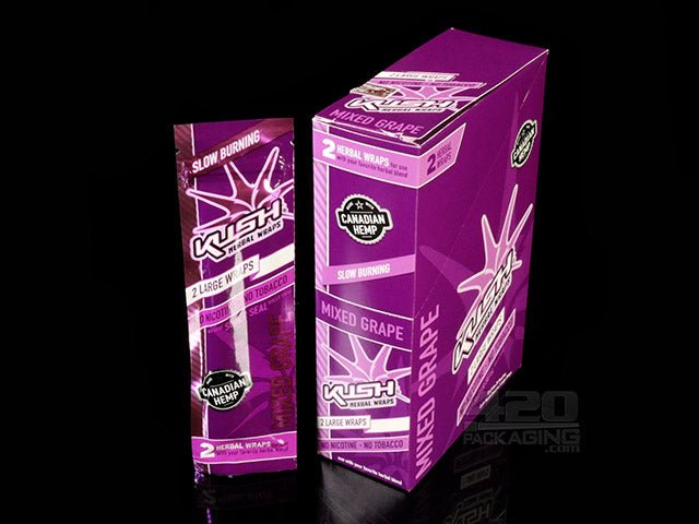 Kush Grape Flavored Herbal Hemp Wraps 25/Box - 1