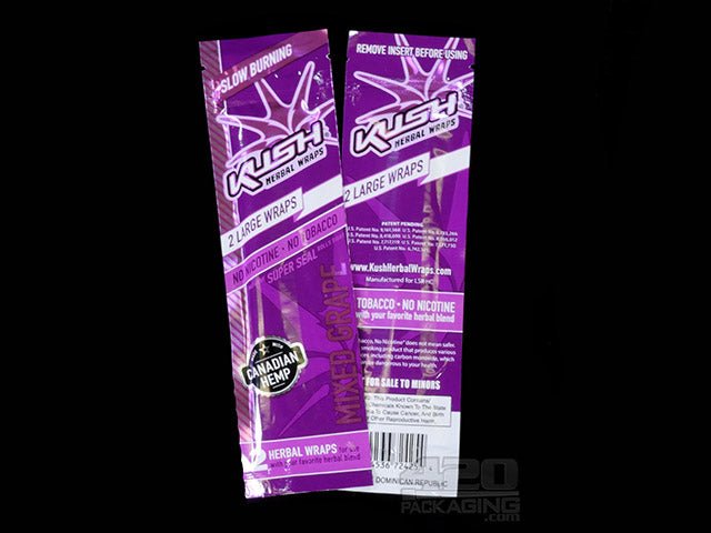 Kush Grape Flavored Herbal Hemp Wraps 25/Box - 2