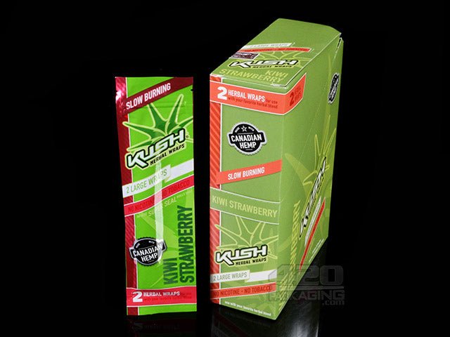 Kush Strawberry Kiwi Flavored Herbal Hemp Wraps 25/Box - 1