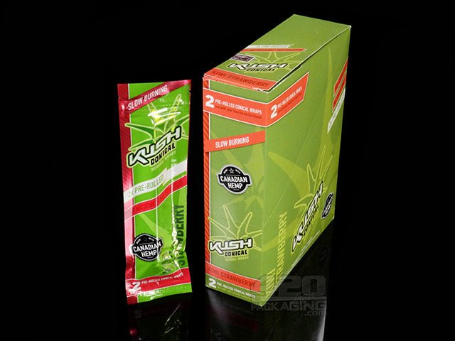 Kush Strawberry Kiwi Flavored Herbal Hemp Conical Wraps 15/Box - 1