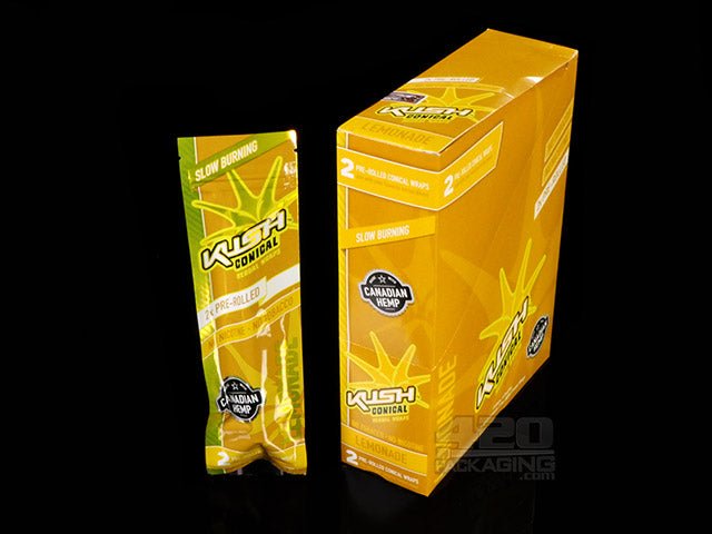 Kush Lemonade Flavored Herbal Hemp Conical Wraps 15/Box - 1