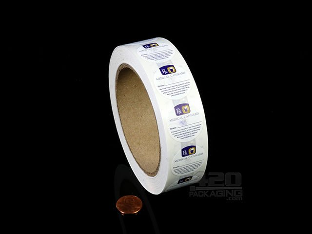 1" Diameter Small Round Medical Labels 1000/Roll - 2